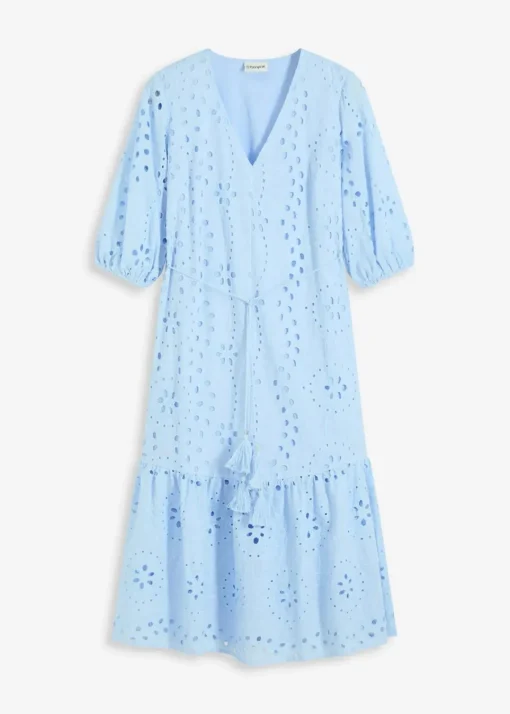 Midikleid aus reiner Baumwolle mit Lochstickerei|bonprix Best