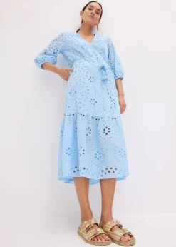 Midikleid aus reiner Baumwolle mit Lochstickerei|bonprix Best