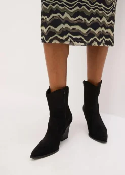 bonprix Nachhaltigere Materialien|Kleider|Midikleid aus softem Mesh dunkeloliv bedruckt