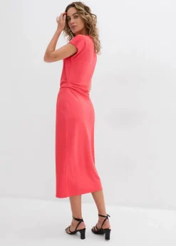 bonprix Kleider|Bekleidung·Pullover & Strickjacken|Midikleid aus softem Viskose-Mix paradiespink