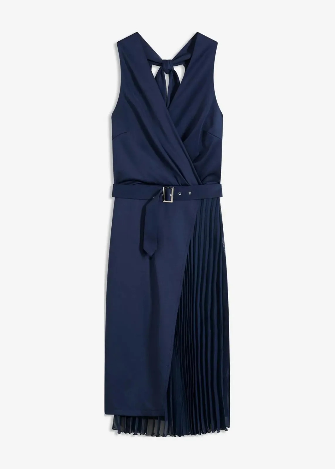 Midikleid in Wickel-Optik mit Plissee-Einsatz|bonprix Best