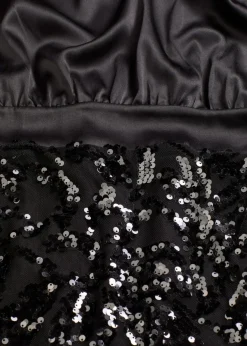 bonprix Bekleidung·Pullover & Strickjacken|Festliche Mode|Midikleid mit Pailletten schwarz