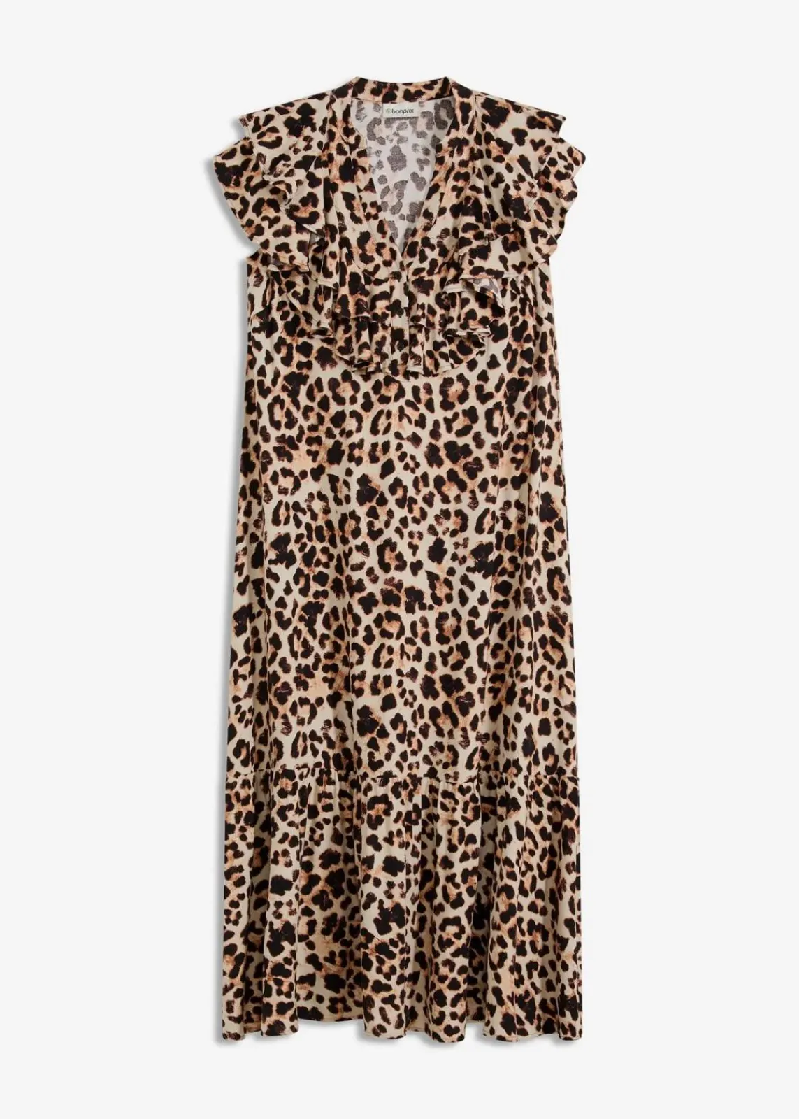 Midikleid mit Volants aus strukturiertem Crêpe|bonprix Online