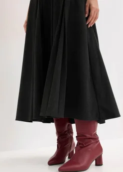 bonprix Röcke|Kurzgrößen|Midirock dunkelanthrazit meliert