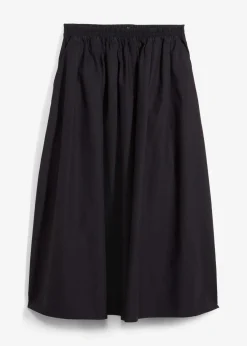 bonprix Röcke|Zweiteiler & Sets|Midirock aus reiner Baumwolle schwarz