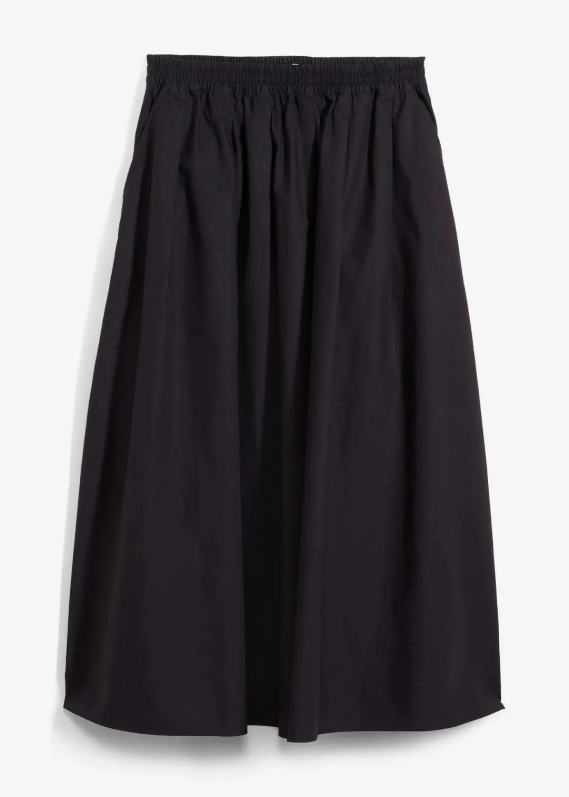 bonprix Röcke|Zweiteiler & Sets|Midirock aus reiner Baumwolle schwarz