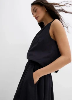 bonprix Röcke|Zweiteiler & Sets|Midirock aus reiner Baumwolle schwarz