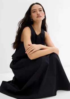 bonprix Röcke|Zweiteiler & Sets|Midirock aus reiner Baumwolle schwarz