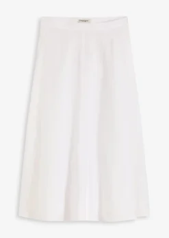 bonprix Röcke|Bekleidung·Sportbekleidung|Midirock aus fließendem Viskose-Mix weiß