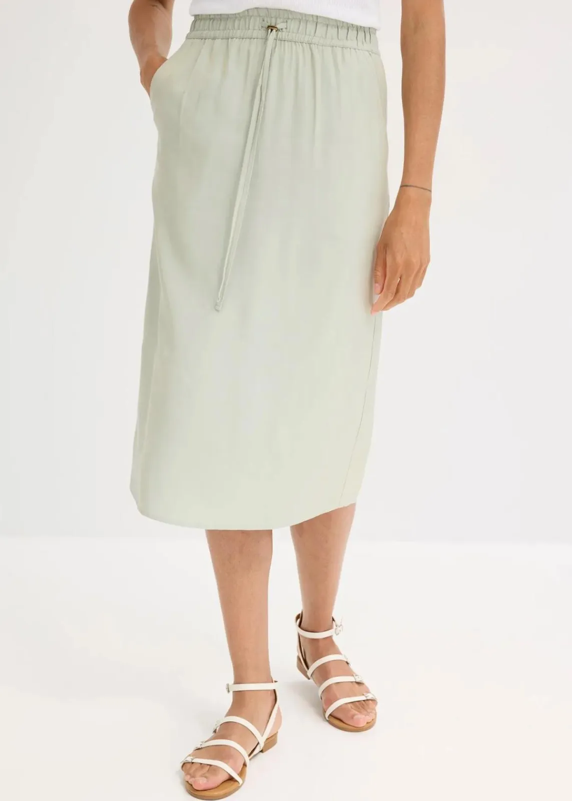 bonprix Bekleidung·Sportbekleidung|Zweiteiler & Sets|Midirock aus glänzendem Satin mint/gold