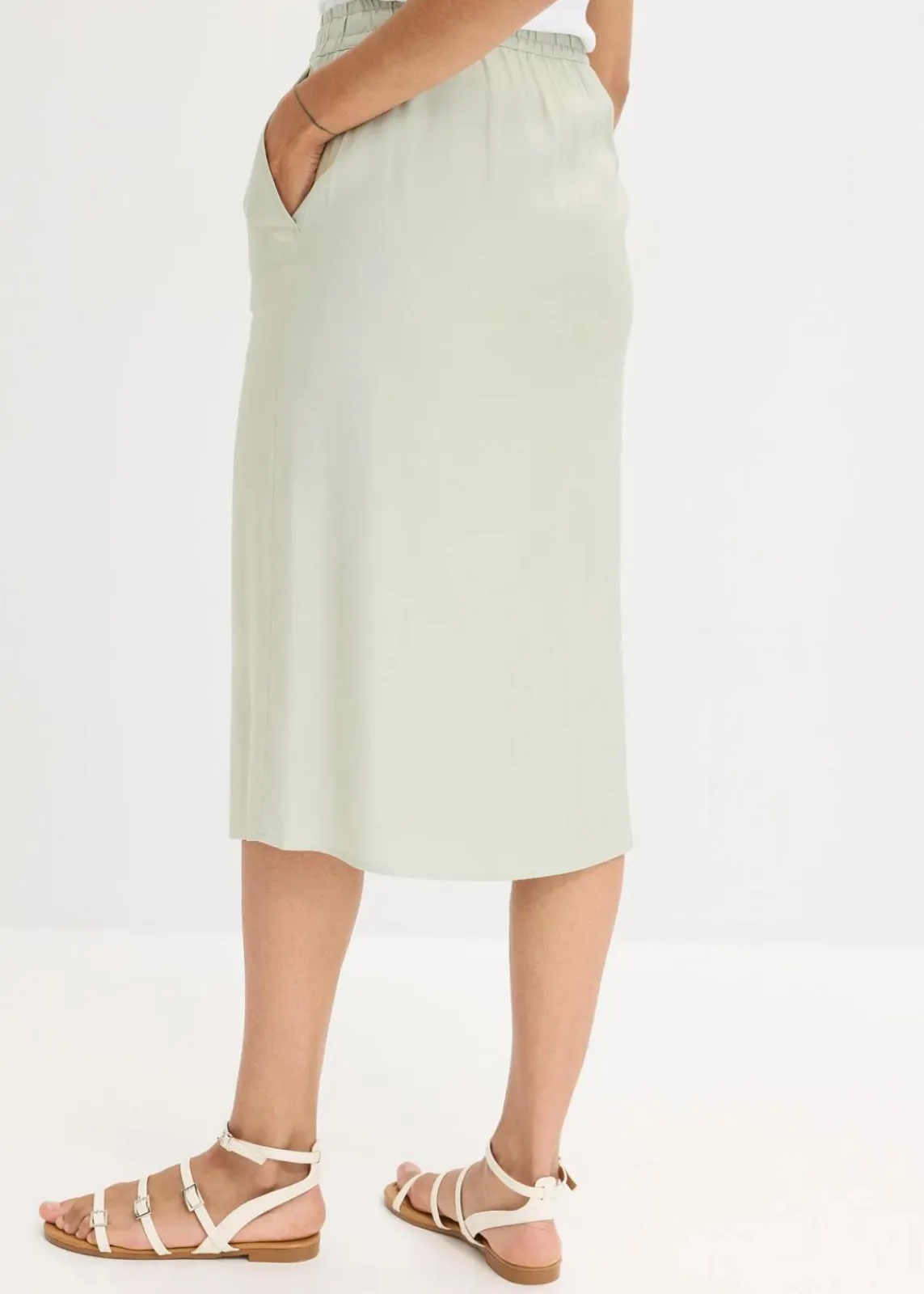 bonprix Bekleidung·Sportbekleidung|Zweiteiler & Sets|Midirock aus glänzendem Satin mint/gold