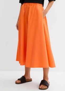 Midirock aus Leinen-Mix|bonprix Discount