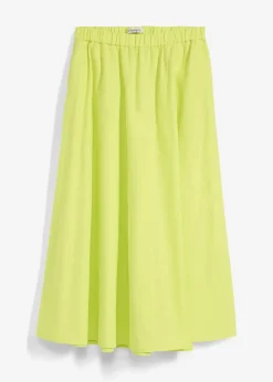 bonprix Nachhaltigere Materialien|Röcke|Midirock aus Leinen-Mix zitrusgelb