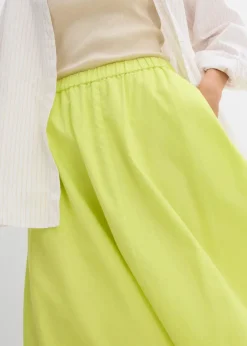 bonprix Nachhaltigere Materialien|Röcke|Midirock aus Leinen-Mix zitrusgelb