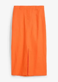 Midirock aus luftigem Leinen-Mix|bonprix Discount