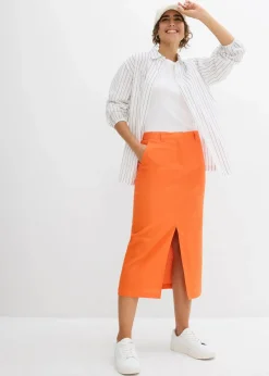 Midirock aus luftigem Leinen-Mix|bonprix Discount