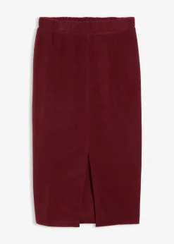 bonprix Röcke|Zweiteiler & Sets|Midirock aus Polarfleece dunkelbeere