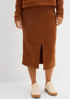 bonprix Bekleidung·Sportbekleidung|Zweiteiler & Sets|Midirock aus Polarfleece ziegelbraun