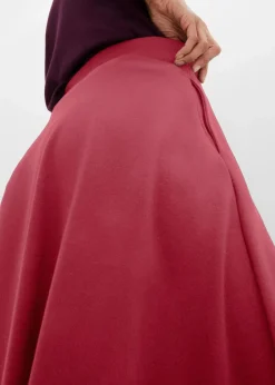 bonprix Röcke|Bekleidung·Sportbekleidung|Midirock aus Viskose-Mix rot