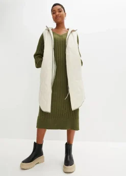bonprix Bekleidung·Umstandsmode|Bekleidung·Pullover & Strickjacken|Midi-Strickkleid dunkelkhaki