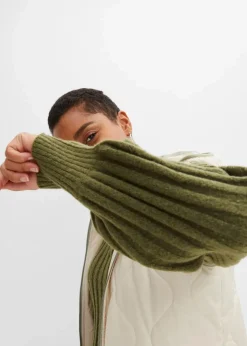 bonprix Bekleidung·Umstandsmode|Bekleidung·Pullover & Strickjacken|Midi-Strickkleid dunkelkhaki