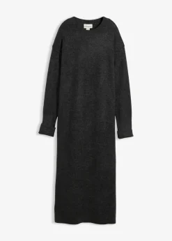 bonprix Bekleidung·Umstandsmode|Bekleidung·Pullover & Strickjacken|Midi-Strickkleid anthrazit meliert