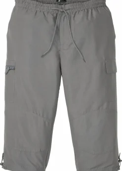 bonprix Große Größen|Basics|Mikrofaser 3/4-Hose mit Komfortschnitt, Regular Fit rauchgrau