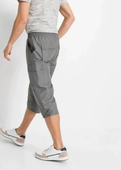 bonprix Große Größen|Basics|Mikrofaser 3/4-Hose mit Komfortschnitt, Regular Fit rauchgrau