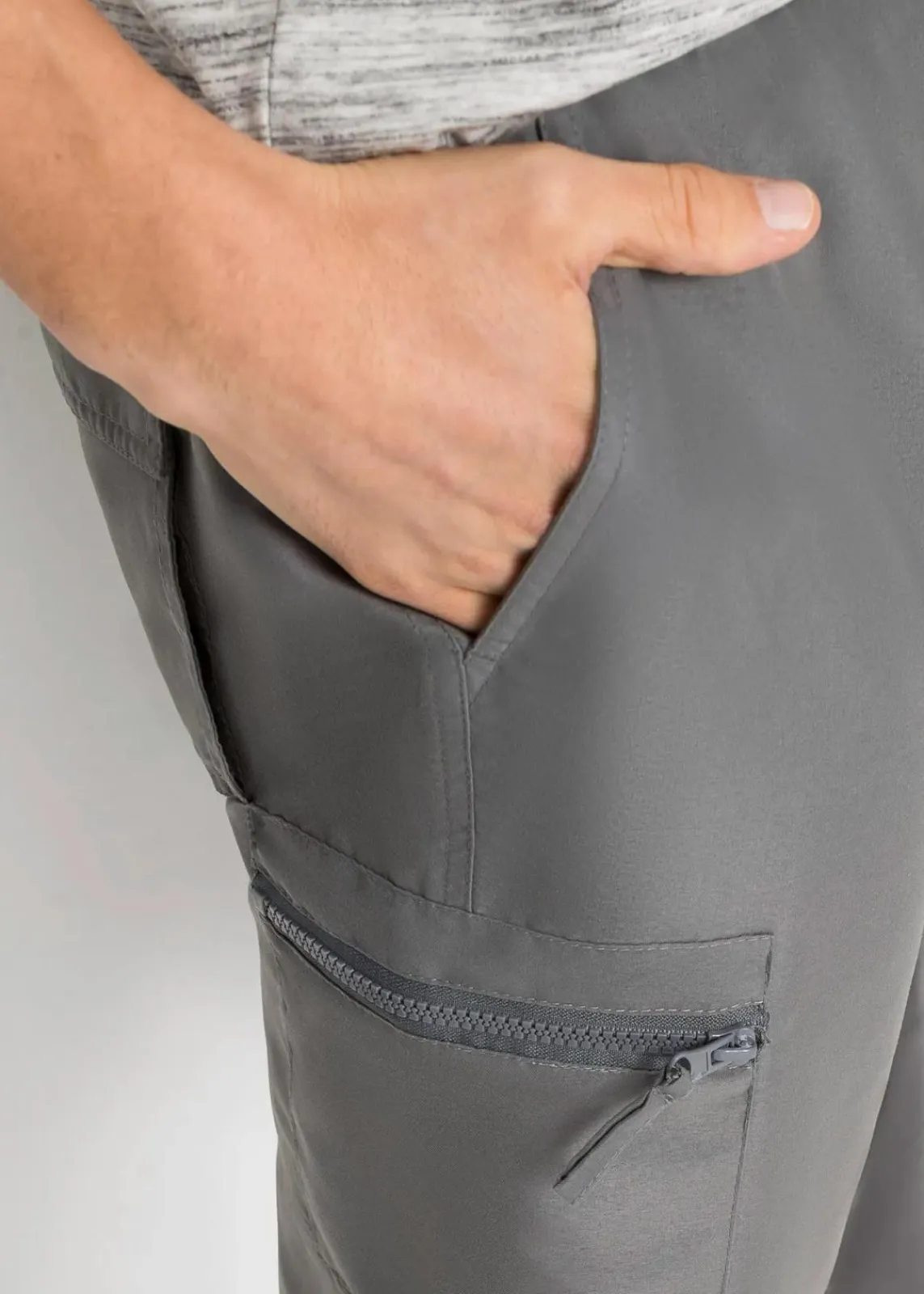 bonprix Große Größen|Basics|Mikrofaser 3/4-Hose mit Komfortschnitt, Regular Fit rauchgrau