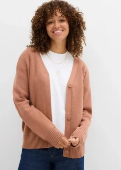 bonprix Bekleidung·Umstandsmode|Strickmode|Milano Rib-Feinstrickjacke schokosorbet