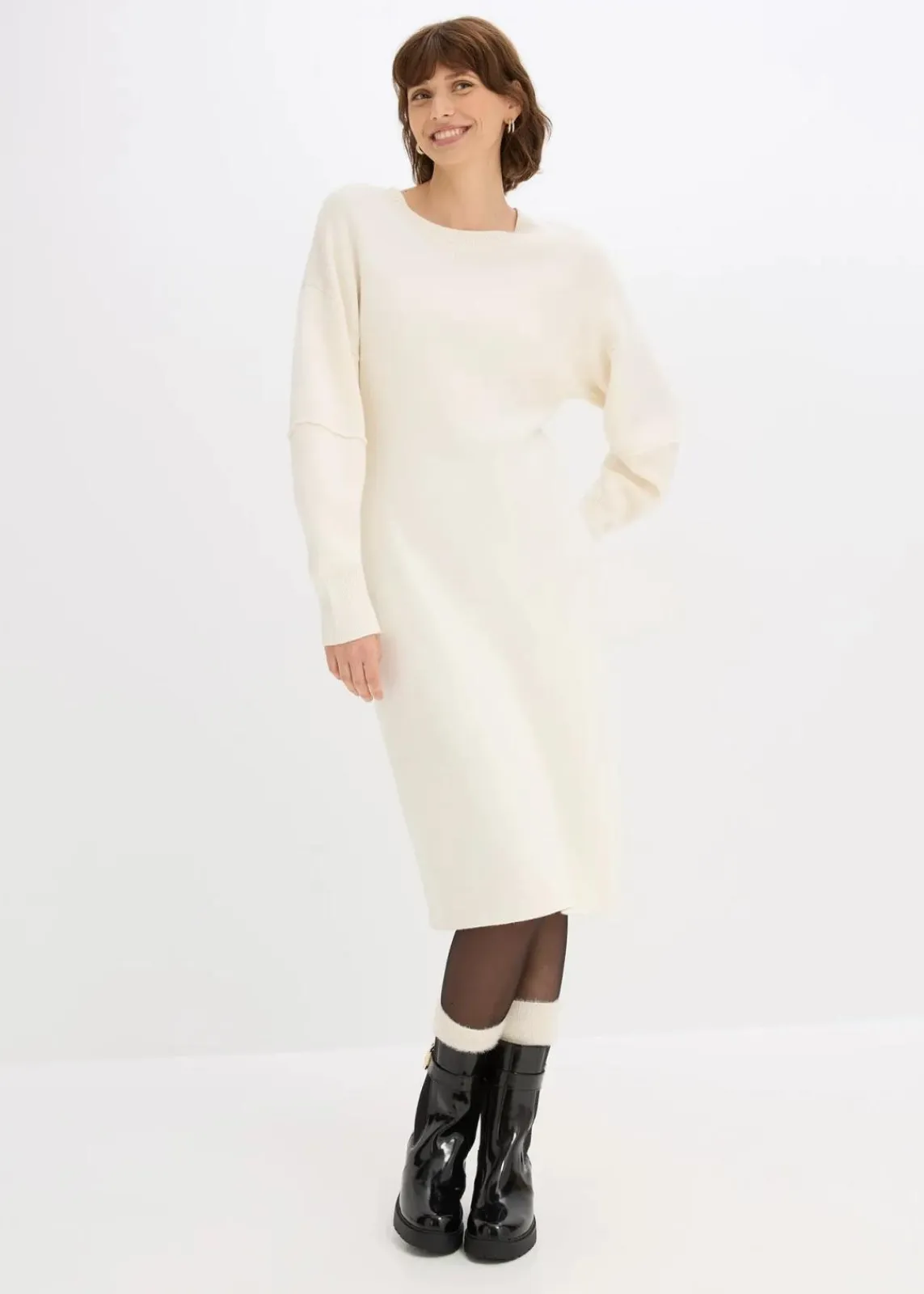 bonprix Bekleidung·Umstandsmode|Bekleidung·Pullover & Strickjacken|Milano Strickkleid perlweiß