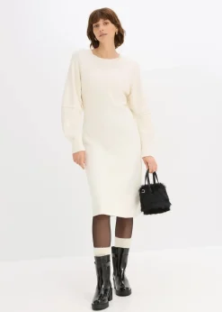 bonprix Bekleidung·Umstandsmode|Bekleidung·Pullover & Strickjacken|Milano Strickkleid perlweiß