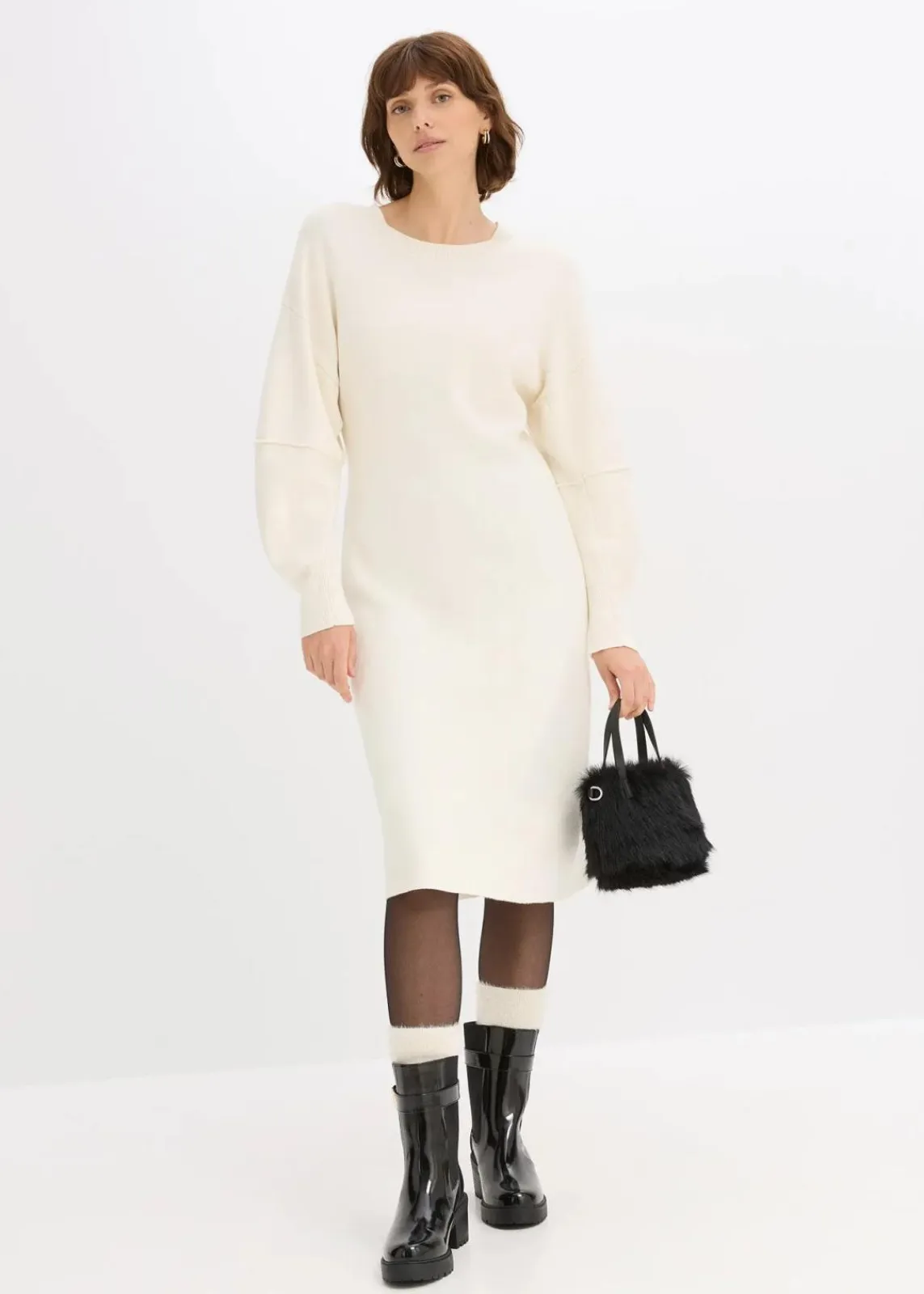 bonprix Bekleidung·Umstandsmode|Bekleidung·Pullover & Strickjacken|Milano Strickkleid perlweiß