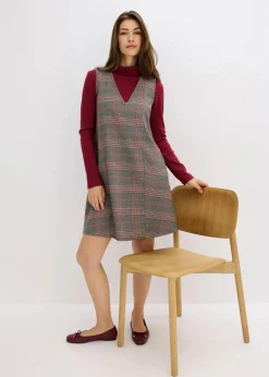 bonprix Bekleidung·Pullover & Strickjacken|Kleider|Minikleid braun/beige kariert