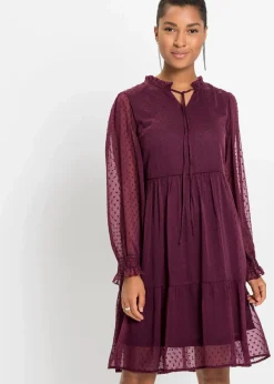 bonprix Kleider|Bekleidung·Pullover & Strickjacken|Minikleid weinrot