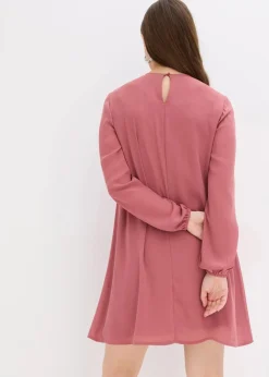bonprix Bekleidung·Pullover & Strickjacken|Kleider|Minikleid aus Chiffon mit Rüschen softbeere