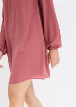 bonprix Bekleidung·Pullover & Strickjacken|Kleider|Minikleid aus Chiffon mit Rüschen softbeere