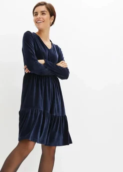 Minikleid aus elastischen Samt|bonprix Online