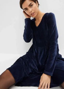 Minikleid aus elastischen Samt|bonprix Online