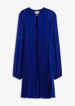 bonprix Bekleidung·Pullover & Strickjacken|Festliche Mode|Minikleid aus feinem Chiffon mit Plisseé blau