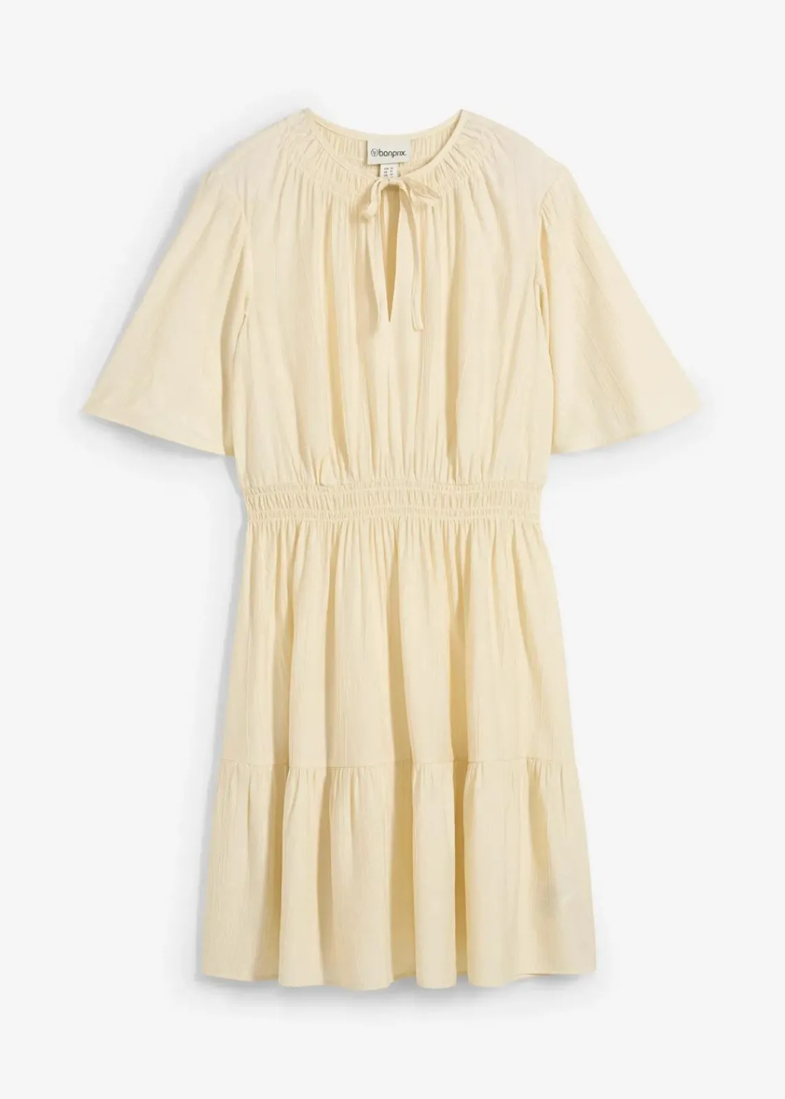 bonprix Kleider|Bekleidung·Pullover & Strickjacken|Minikleid aus fließendem Viskose-Mix natur