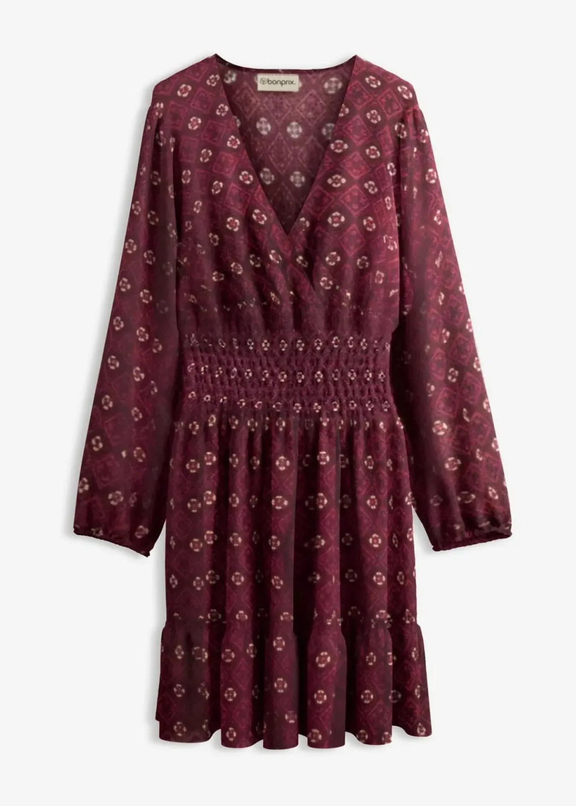 bonprix Kleider|Nachhaltigere Materialien|Minikleid aus fließender Viskose weinrot