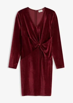 bonprix Bekleidung·Pullover & Strickjacken|Festliche Mode|Minikleid aus glänzendem Samt rubinrot