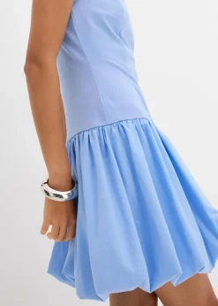 bonprix Kleider|Minikleid mit Ballonrock perlblau
