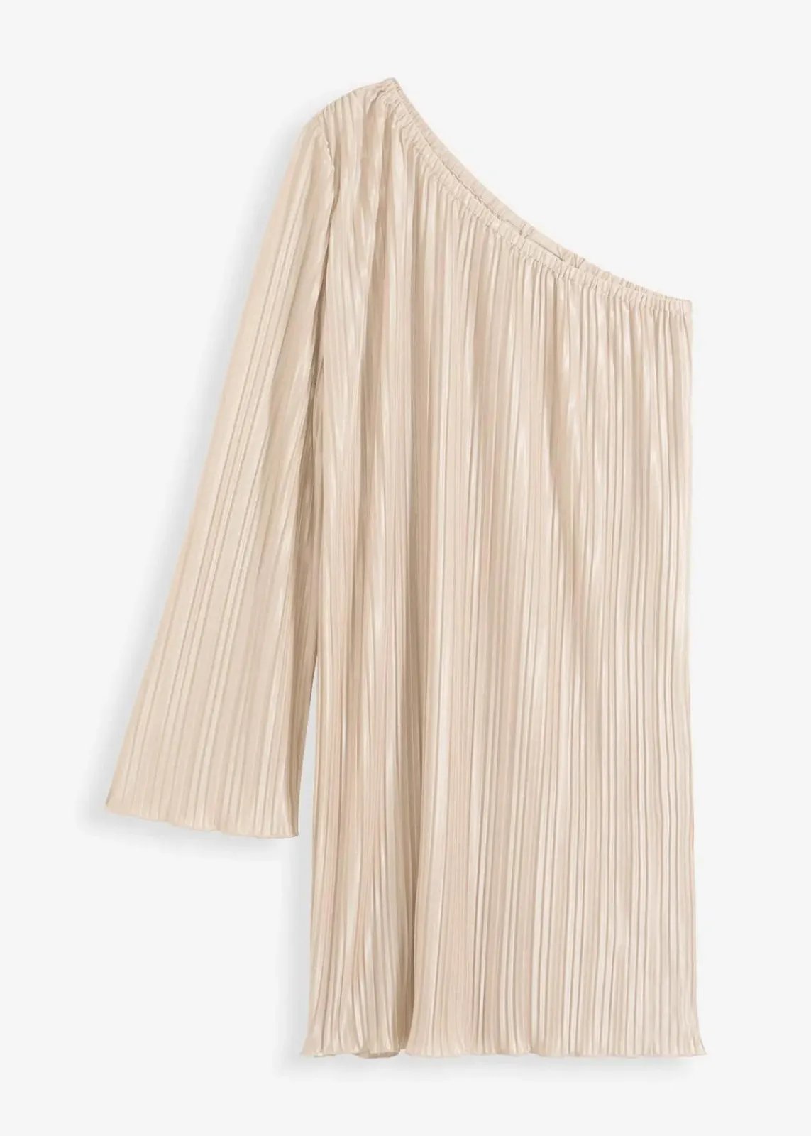 bonprix Kleider|Minikleid mit Plissee champagner