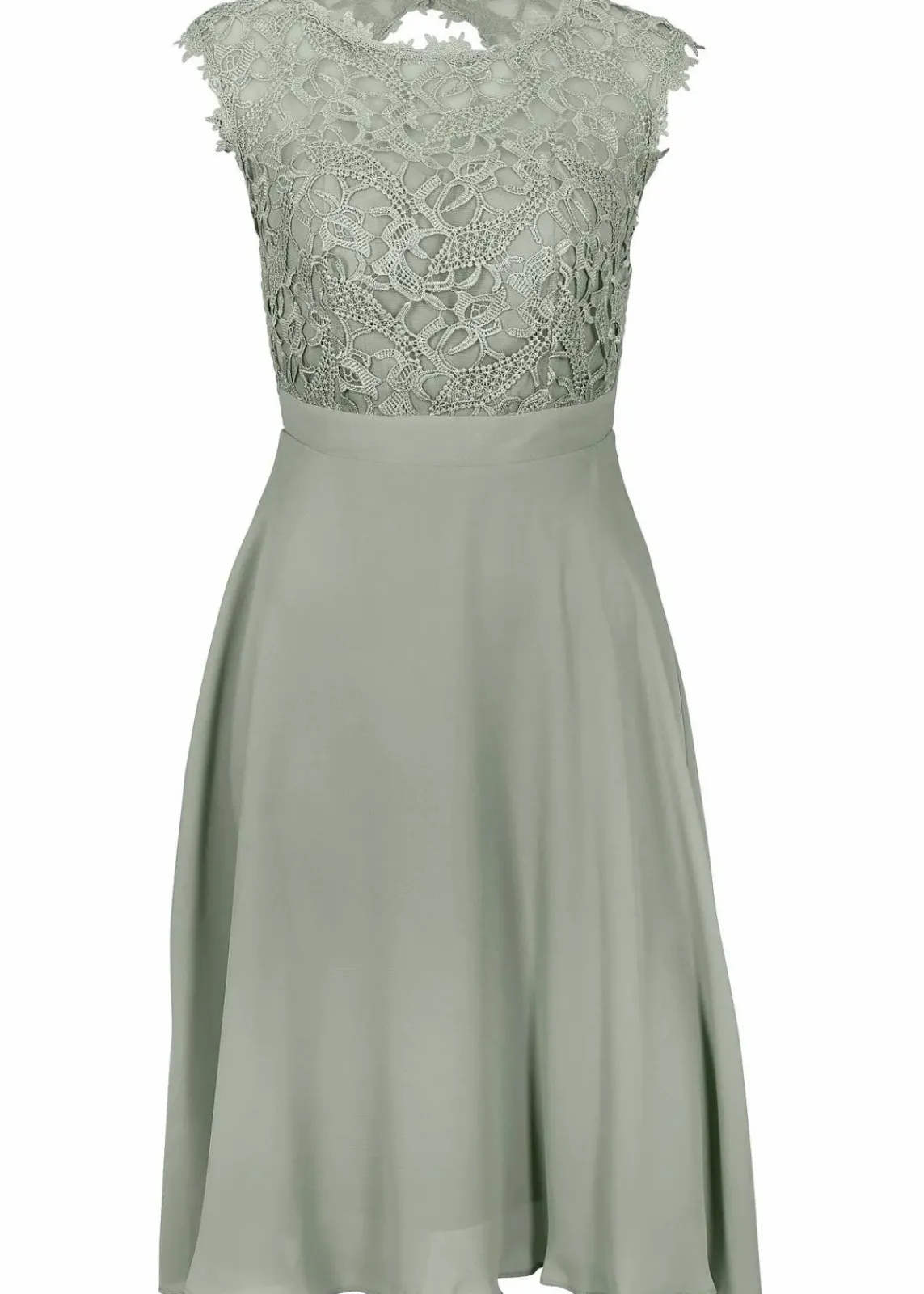 bonprix Kleider|Festliche Mode|Minikleid mit Spitze seegras