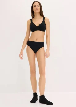 bonprix Wäsche·Basics|Wäsche·Baumwollunterwäsche|Minimizer T-Shirt BH mit Bügel mit Bio-Baumwolle (2er Pack) schwarz + weiß