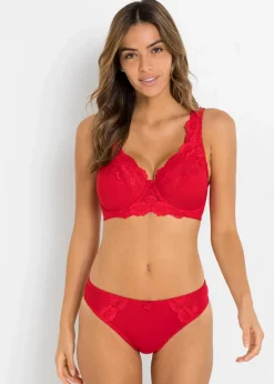 bonprix Große Cups D-H|Bhs|Minimizer-BH mit gepolsterten Trägern (2er Pack) erdbeere+grau meliert