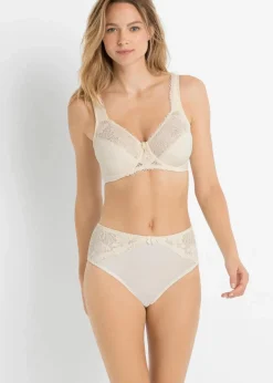 bonprix Wäsche·Große Cups D-H|Wäsche·Bhs|Minimizer-BH mit gepolsterten Trägern (2er Pack) creme+taupe