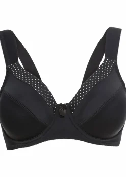 bonprix Große Cups D-H|Bhs|Minimizer-BH mit gepolsterten Trägern schwarz/kreidebeige